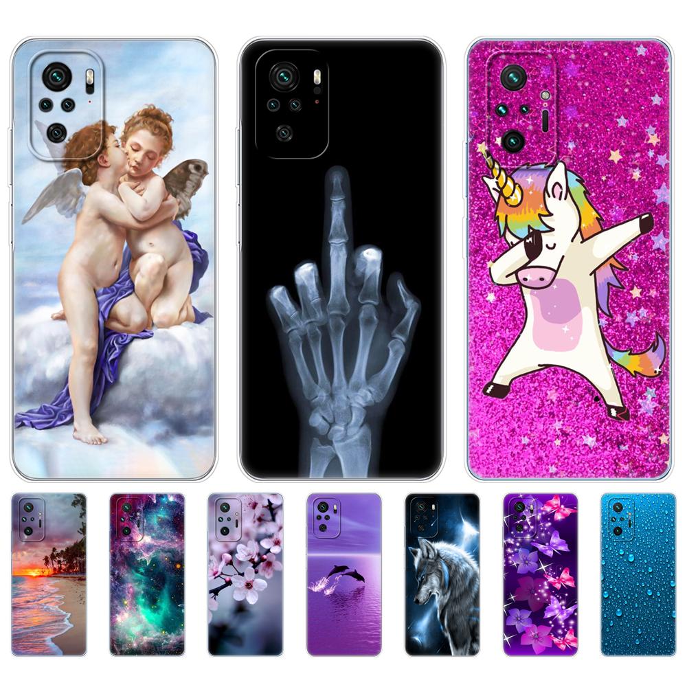 For Xiaomi Redmi Note 10 10S Case 4G 5G Silicon Soft Tpu Back On Redmi Note 10 Pro Global Phone Cover Note10 S Bumper Etui Funda