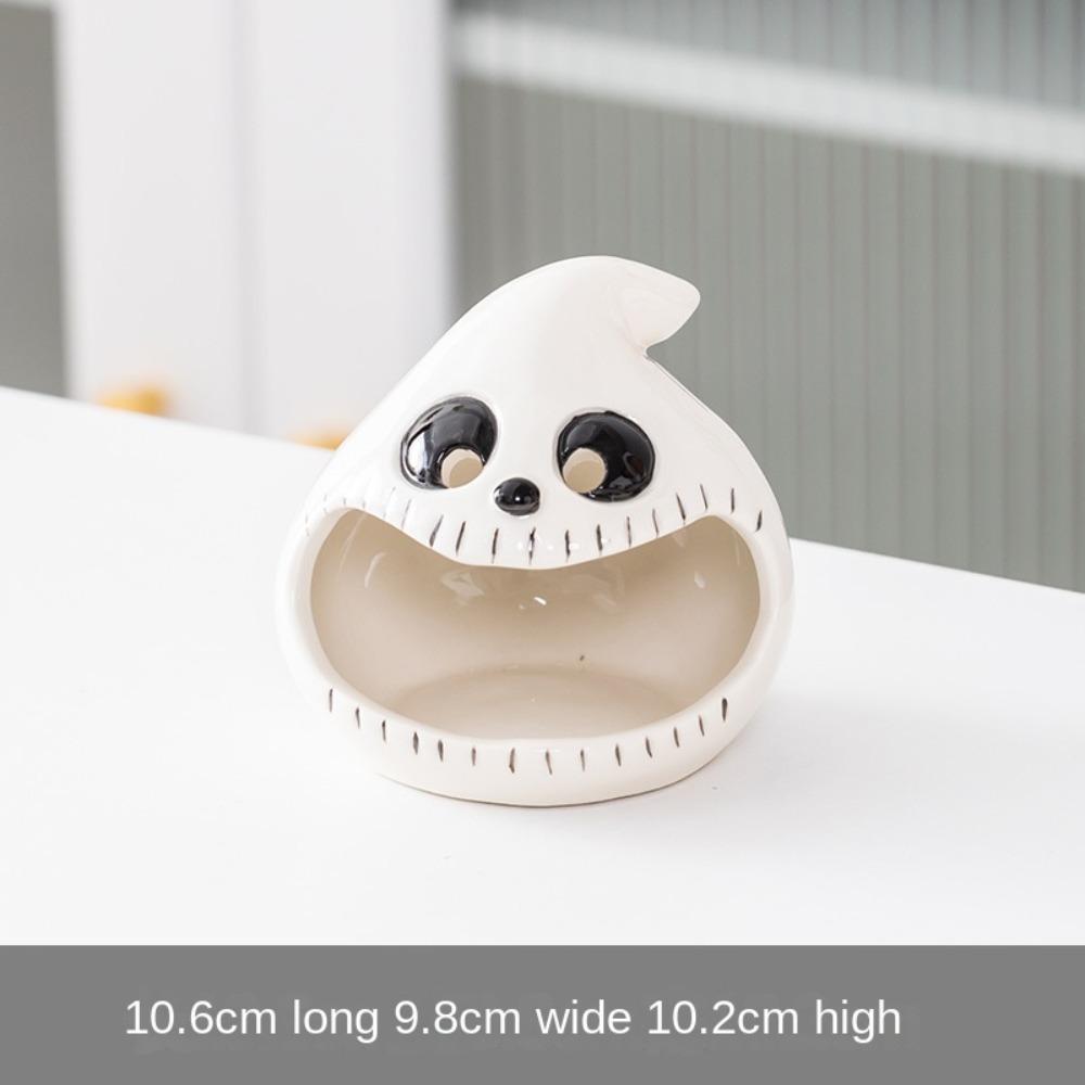 Cartoon Halloween Pumpkin Candlestick Ceramic Bat Candle Holder Cute Ghost Candlestick Bar