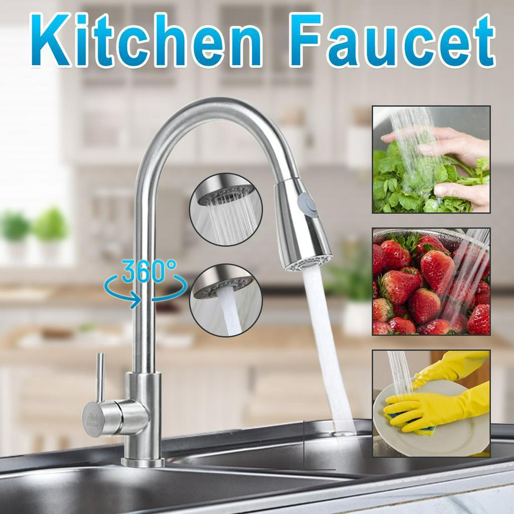 

Черный / Серебристый Двухрежимный Кухонный Смеситель Выдвижной Кухонный Кран Настольный Однорычажный Одноотверстный Рычаг Смеситель для Воды