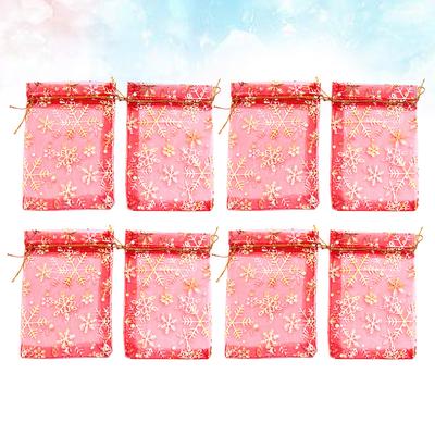 50Pcs Christmas Gift Bags Organza Drawstring Pouches for Wedding Party Candy Small Gift Packaging Candy Pouches Bags