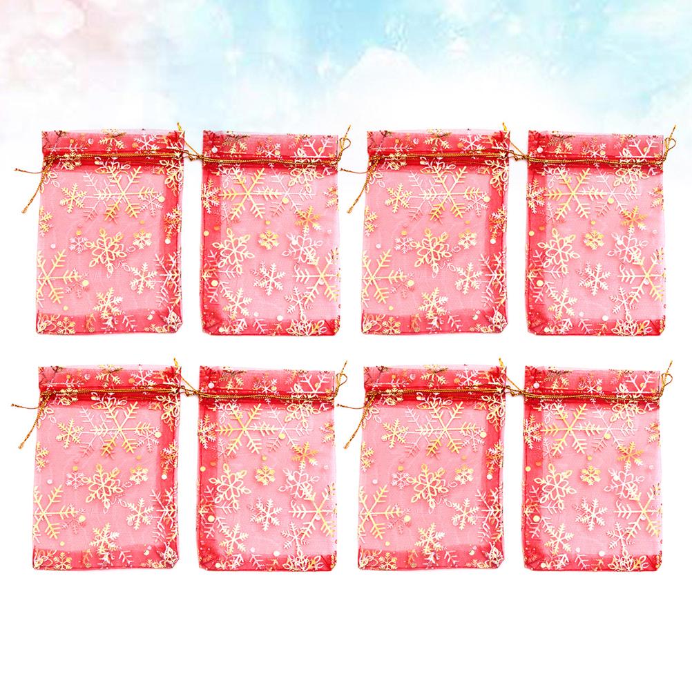 50Pcs Christmas Gift Bags Organza Drawstring Pouches for Wedding Party Candy Small Gift Packaging Candy Pouches Bags other