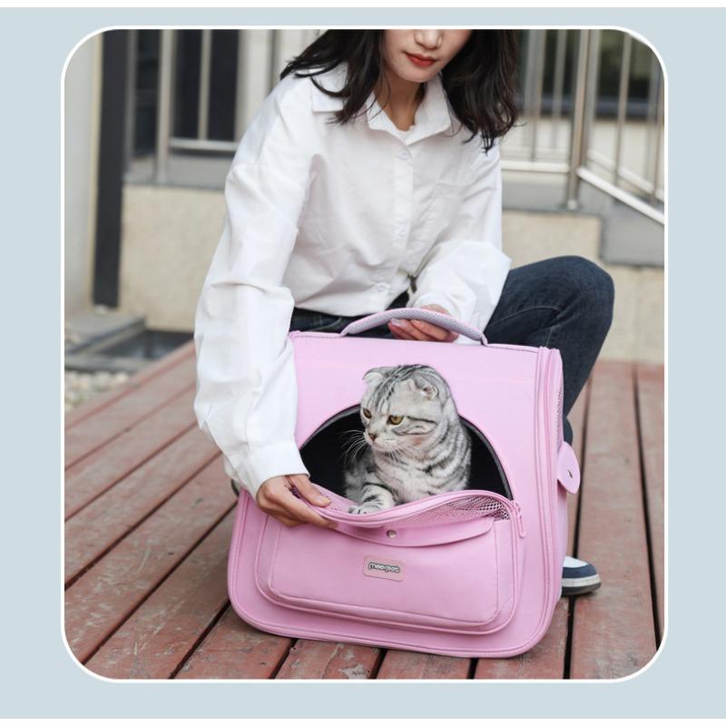 New Pet Bag Macaron Candy Color Large Capacity Shoulder Portable Breathable Cat Bag Outing Pet Backpack