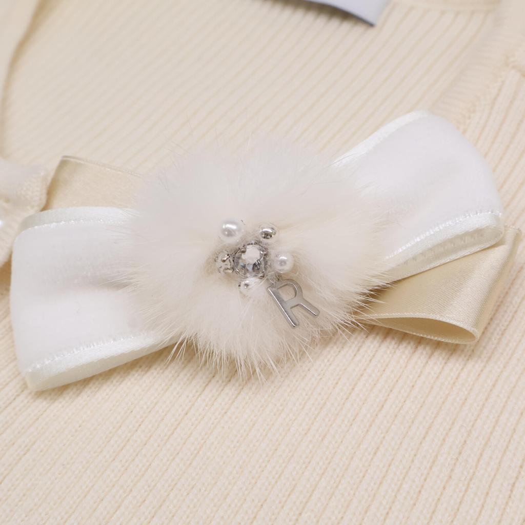 Rene White wool 6242270 Pearl knit cardigan tops 34 whiteUsed