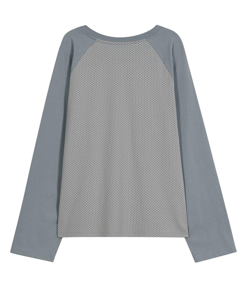 Taibseobiseu Dotted Raglan Top [Blue]