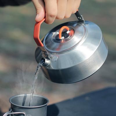 Outdoor Stainless Steel Kettle AntiScalding SilicaGel Handle Camping Coffee Kettle Portable Coffee