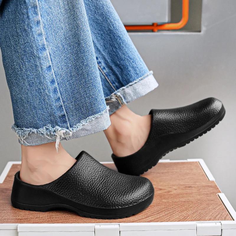 Fashion Couple Chef Shoes Four Seasons Waterproof  Anti Slip Men's and Women's Casual Business Work Shoes Fashion Comfort Half EVA Shoes