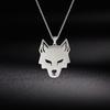 Myshape Wolf Head Stainless Steel Pendant Necklace for Women Men Silver Color Animal Choker Necklaces Fashion Jewelry Gifts