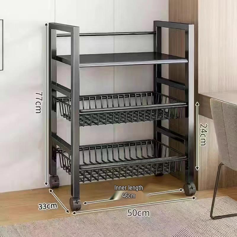 Multi-Layer Kitchen Storage Rack: Floor-Standing Vegetable, Pot, and Microwave Oven Organizer