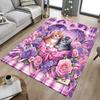 1PC Kittens Flowers Extra Large Non-Slip Floor Carpet, Office, Family, Bedroom, Studio - Large Area Rug Indoor Rugs, Vibrant Colors-A240
