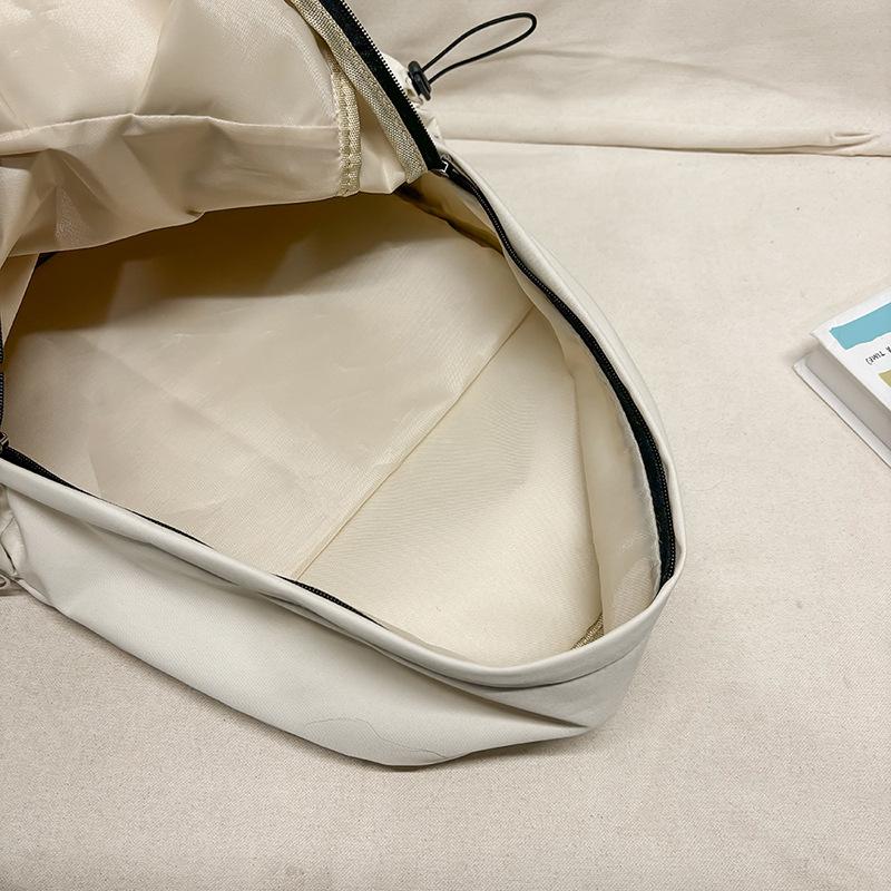 School bag versatile simple solid color college student school bag Korean version ins large capacity casual backpack light travel shoulder bag