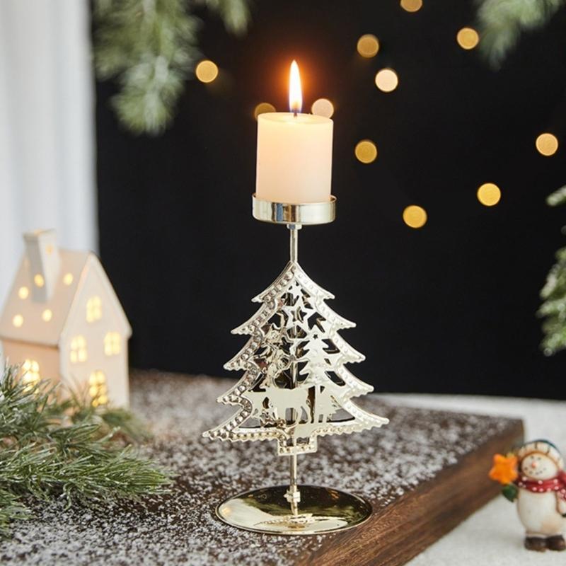 Decorative Candle Stands Iron Taper Candle Holders Christmas Candlestick Holders for Wedding,Dinning,Party Decorations