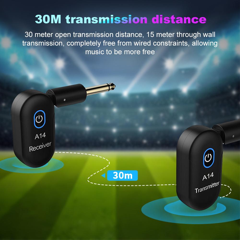 2.4G Guitar Wireless System 48K/24bit Real-time Transmission Transmitter Receiver for Electric Guitar Bass Electronic Keyboard
