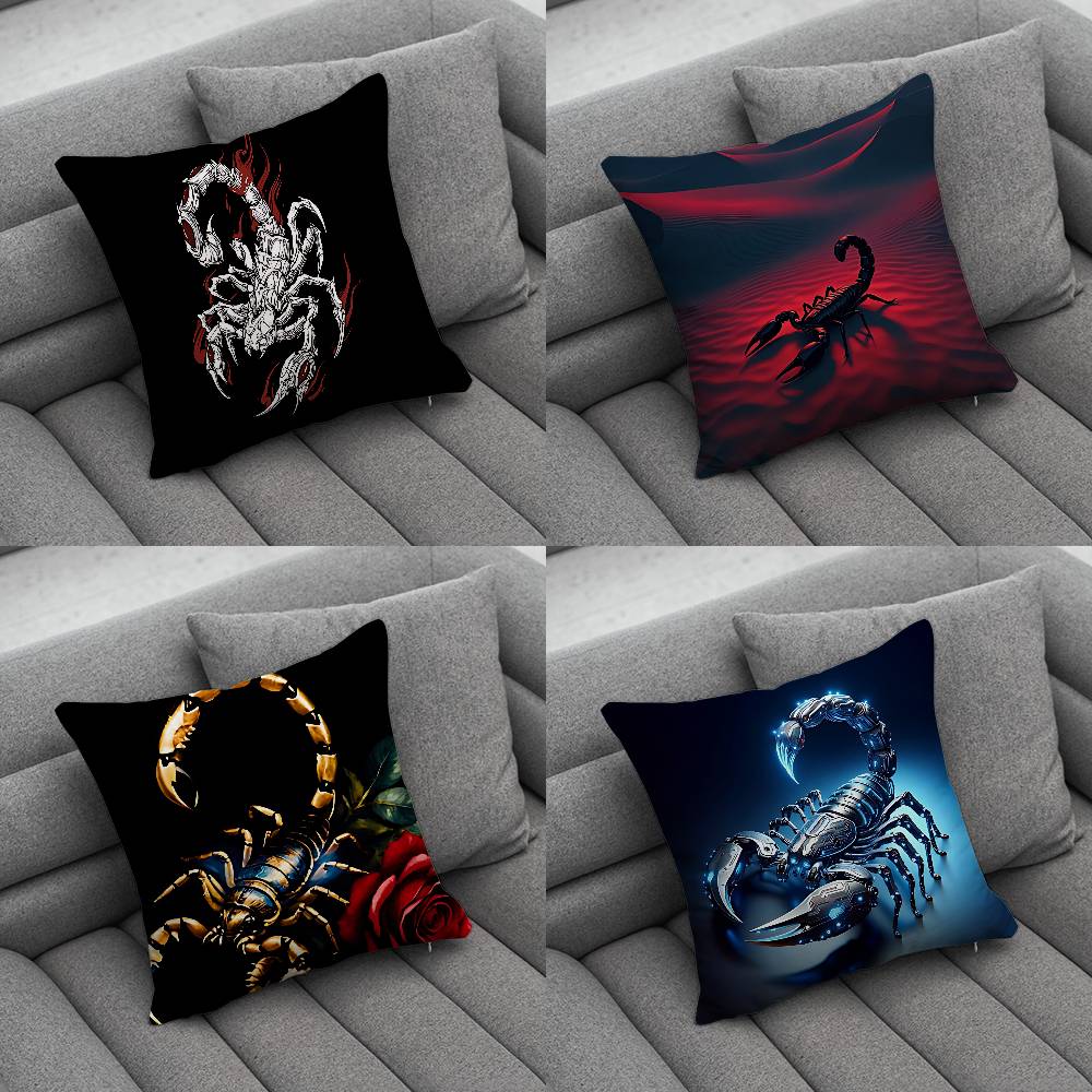 Scorpion Cool Animal Pillow Case For Home Bedroom Car Office Decoration Living Room Sofa Cushion Cover Suitable