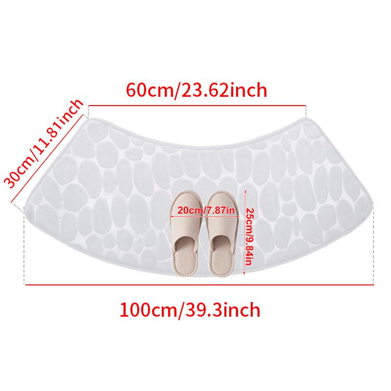 

Коврик для ванной комнаты, тисненый ковер с галькой, изогнутый фестончатый коврик, нескользящий коврик, впитывающий коврик для туалета, душа, ванной