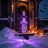 Waterproof Skeleton Stakes for Path Solar Yard Stake Light, Halloween Glowing Skull Garden Decor Powered Holiday with Cloak, Outdoor Lawn Lamp Haunted