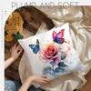 Rose Flower Butterfly Printing Classic Sofa Decorative Throw Pillow Cover Modern Living Room Decorative Sofa Cushion Cover Home