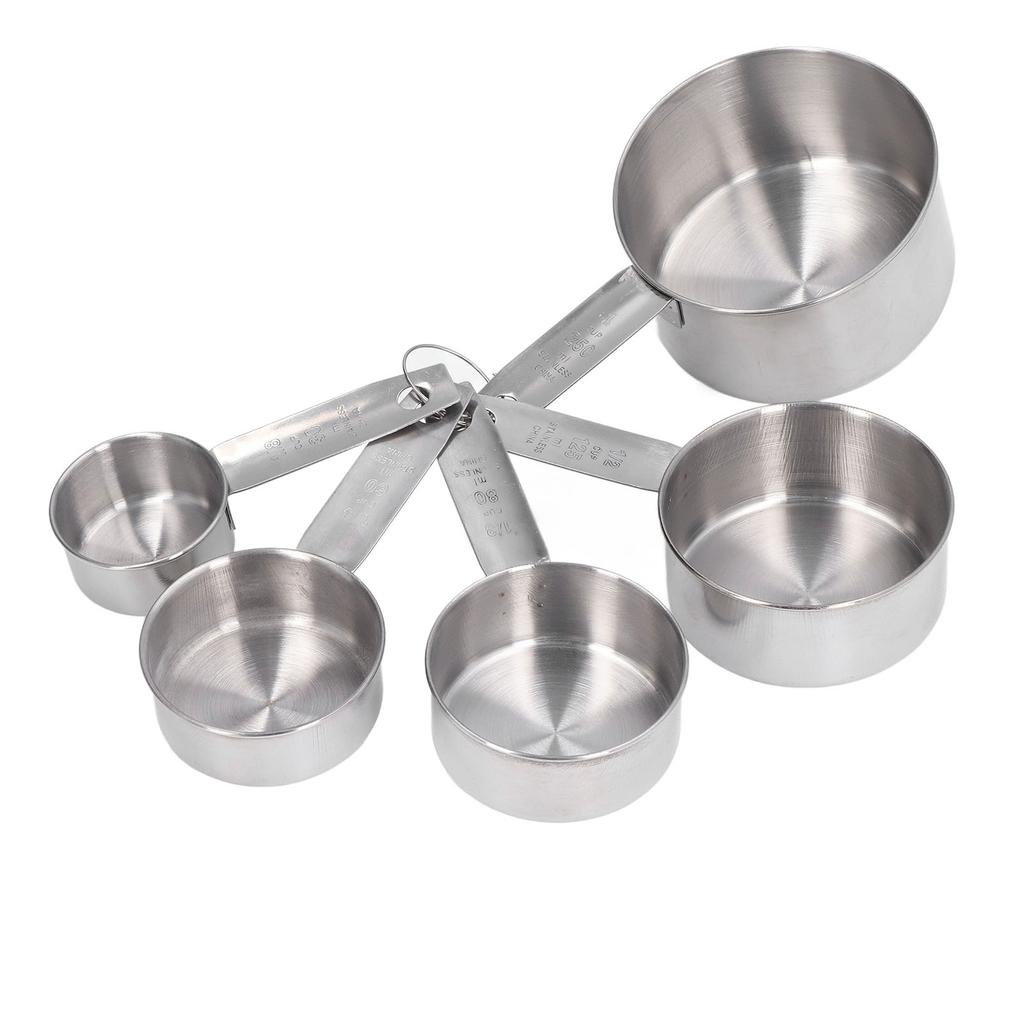 5pcs Stackable Stainless Steel Measuring Cups Set with Scale Kitchen Cooking Baking Tool