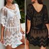 Weiter Sitzender Badeanzug Überwurf Mittellanges Strandkleid Boho Bikini Überwürfe Urlaubsoutfit