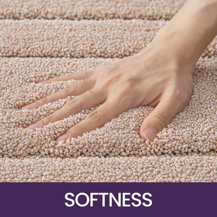Tapis de bain antidérapant 40 x 60 cm en microfibre extra épais – beige