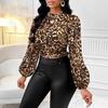 2026 Spring New Satin Shirt Sexy Leopard Print Women's Backless Top