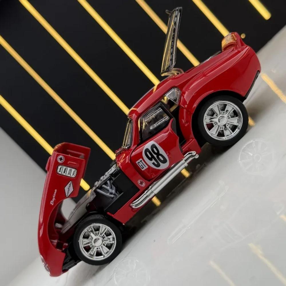 Simulation 1/32 Ford Shelby Cobra Sports Car Model Sound and Light Pull-Back Toy Vehicle Boy Ornament Collection Miniature Voiture
