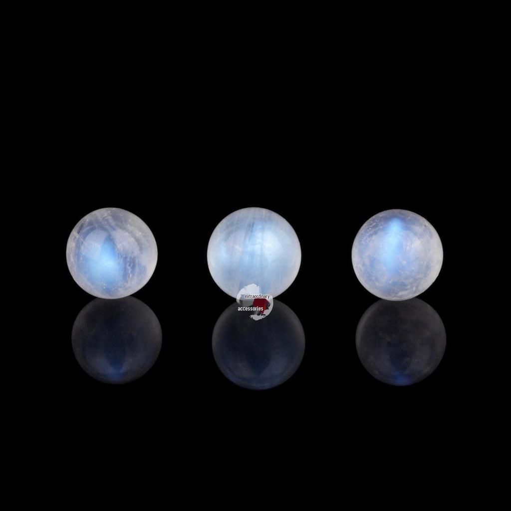 Perline Rotonde di Pietra di Luna Blu Naturale - Perline Sfuse Senza Foro per la Creazione di Gioielli in Cristallo Fai da Te
