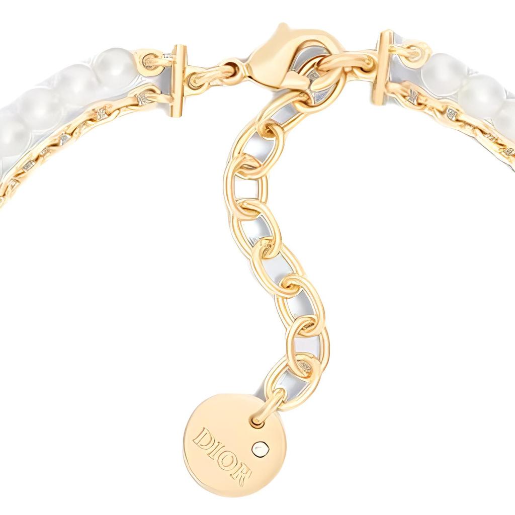 Dior Design cu lanț dublu Stea Logo CD Decorație Brățară metalică Brățară pentru femei Aur B2691WOMCY-D03S