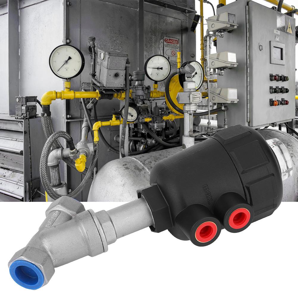 Angle Seat Valve Air Actuated Thread Connection Stainless Steel Thickened Plastic Case Steam Valve1 2in DN15