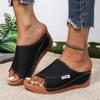 Women's Platform Slippers New Summer Simple Fashion Fish Mouth Wedge Slippers in Stock