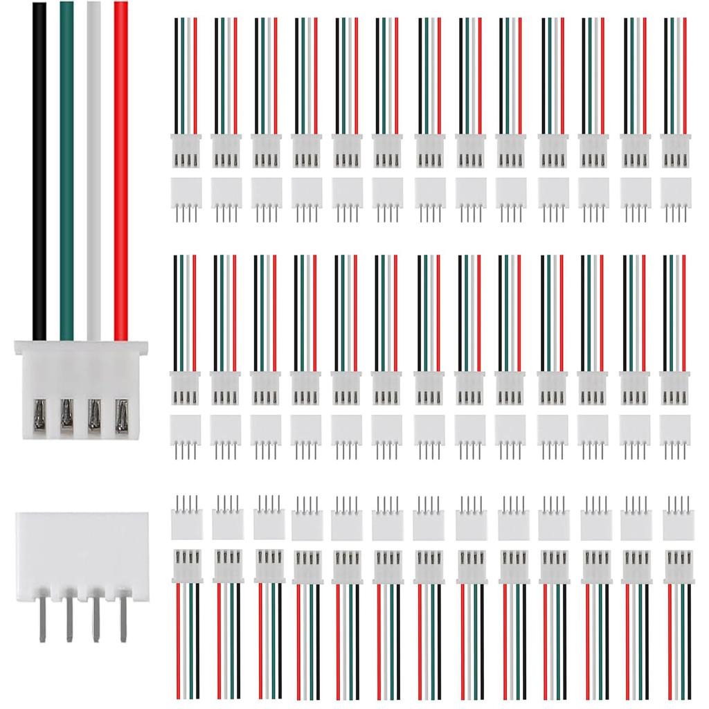 40 pairs JST-XH Connector Kit XH 2.54mm 4P Connector Plug