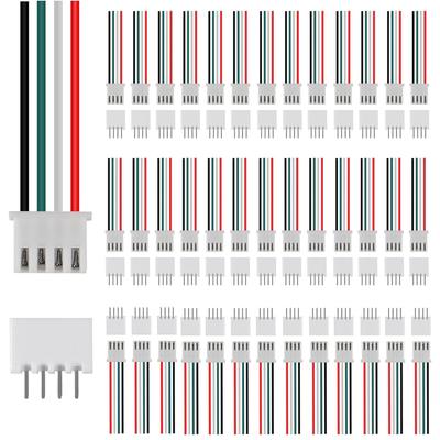 40 pares Kit Conector JST-XH XH 2.54mm Conector Plug de 4 Pinos
