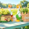 Resin Fleshy Plant Pot Geese Planter Plant Flowerpot Ornament for Fleshy Plant Cactuses Container for Home Balcony 55KF