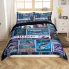 Set Biancheria da Letto Decorativo a Tema Pesca e Caccia per Bambini, Dimensioni Matrimoniale, Copripiumino per Ragazzi, Decorazione Camera da Letto Adolescenti, Set da 3 Pezzi, Senza Piumone