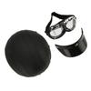 Motorcycle Helmet Cap Black Free Size Outdoor Riding Baseball Helmet Cap with Glossy Glasses for