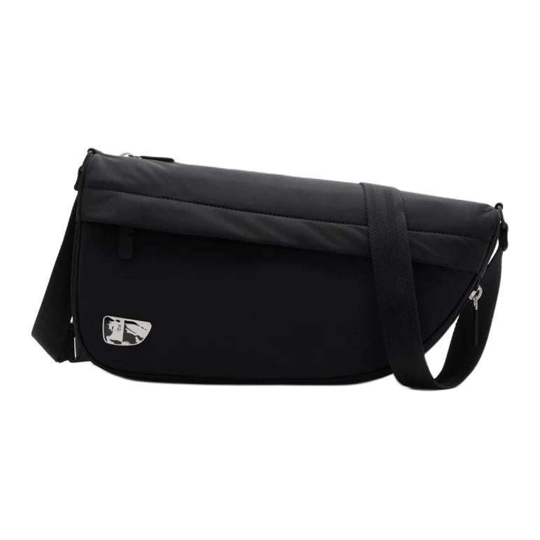 

Burberry Black Nylon Sling Crossbody Bag With Silver Knight Logo For Daily Use Basic Set (Bag+Dust Bag)