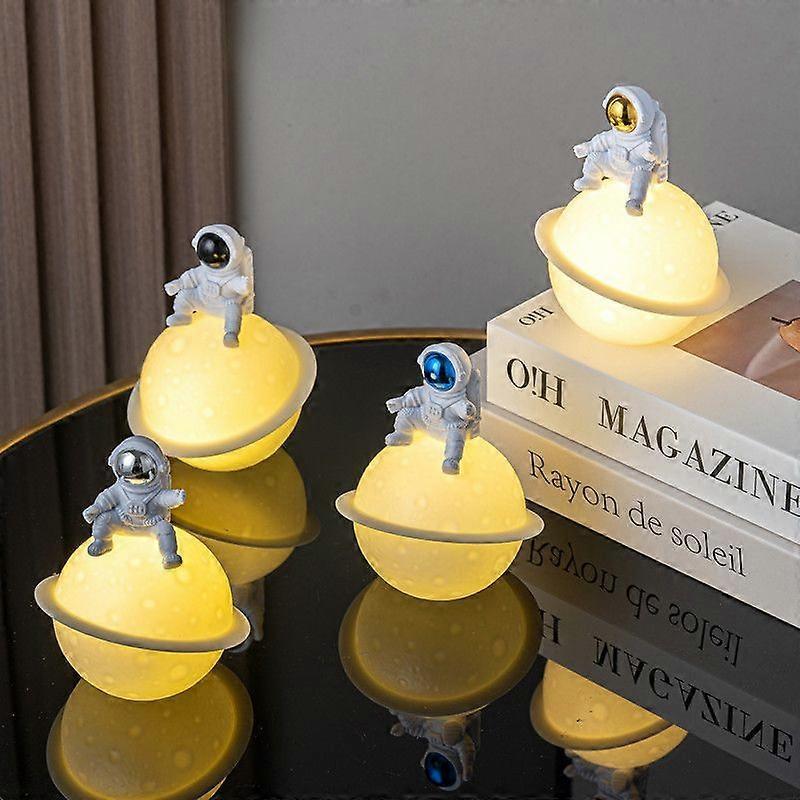 Moon Astronaut Gold-Face Night Light Bedroom Sleep Bedside Night Light The Perfect Gift for Kids