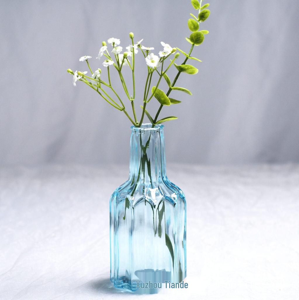 Nordic Retro Glass Vase - Mini Decorative Hydroponic Bottle for Living Room Decor