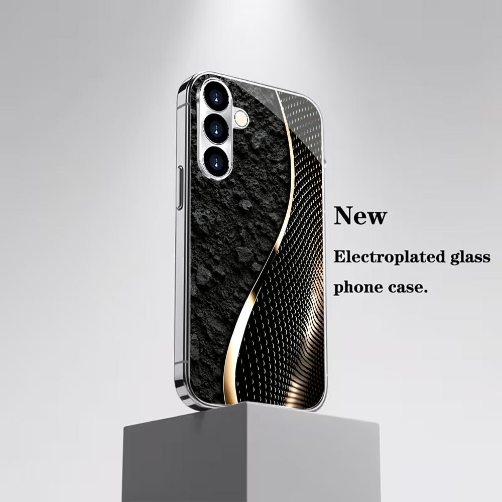 Sleek Carbon Fiber Black phone case glass s26 ultra case s25 ultra case for Samsung Galaxy S26 S25 S24 S23 S22 FE Ultra Plus