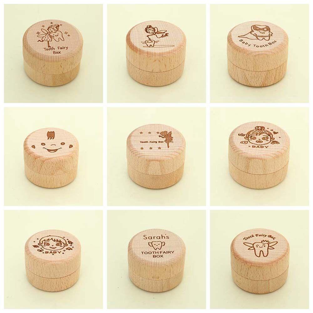 Wooden Milk Teeth Organizer Primary Teeth Tooth Fairy Box Portable Deciduous Tooth Case  Children