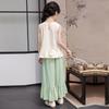 Girls' Summer Outfit Set - Thin Design Vest Top & Wide Leg Pants Skirt