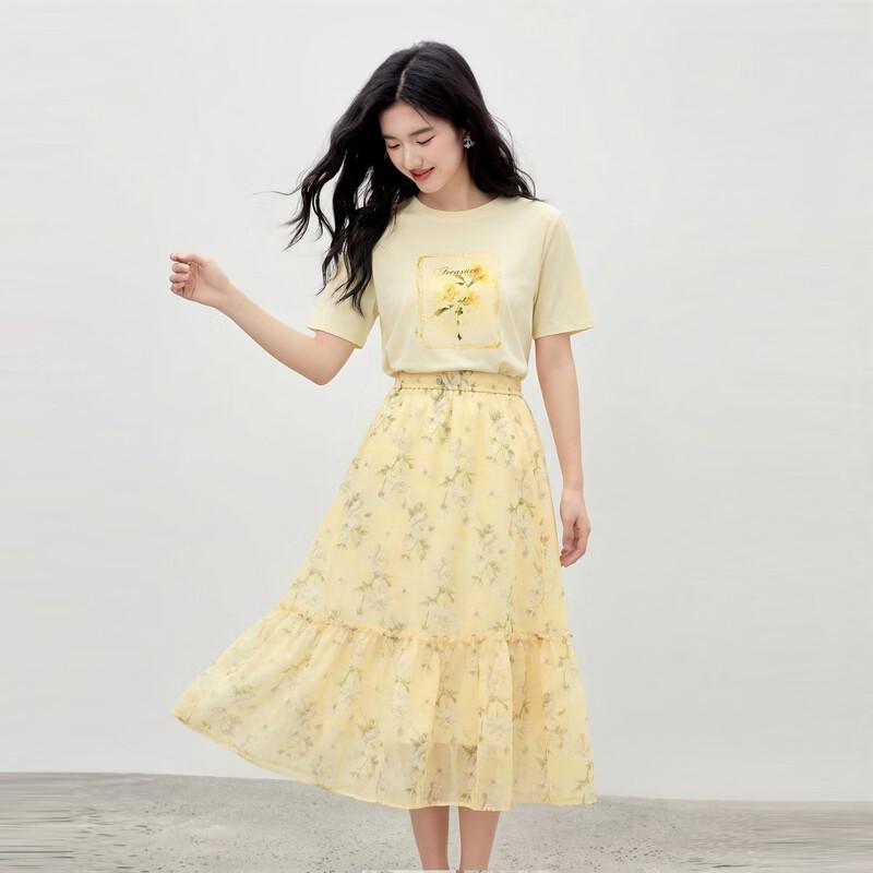 

Qiusuiyiren Women s Round Neck High-Waist Two-Piece Set S