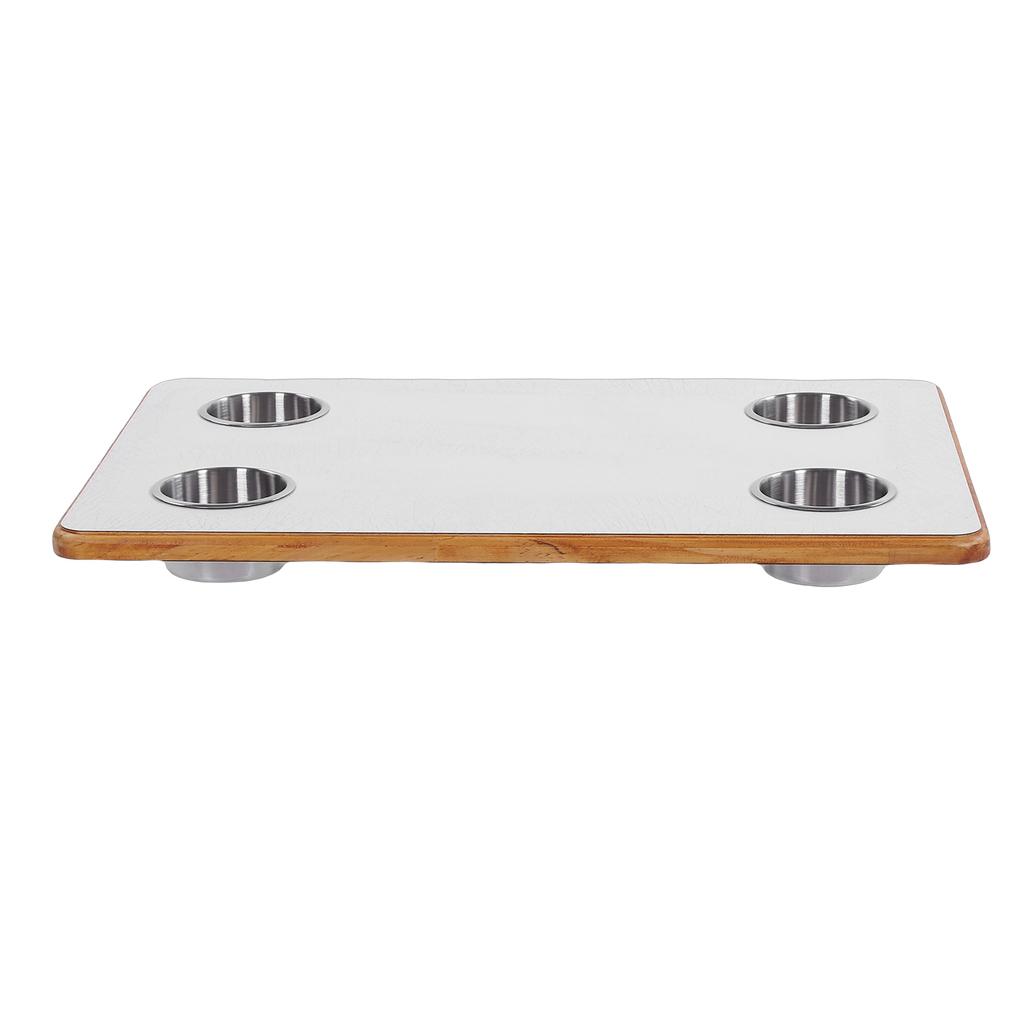 RV Table Top 23.62x15.75in Rectangular Marine Boat Desktop Panel with 4 Cup Holders for Trailer Motorhome Yacht Deck