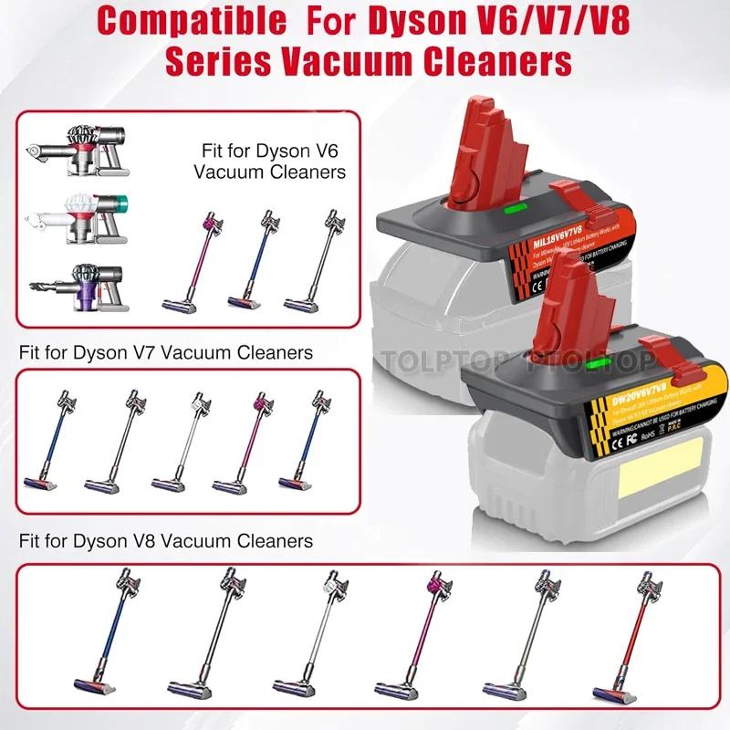 Adapter for Makita/Dewalt/Milwaukee 18V Lithium Battery Convert To For Dyson V6 V7 V8 Series Vacuum Cleaner Tool DC58 SV11 SV1