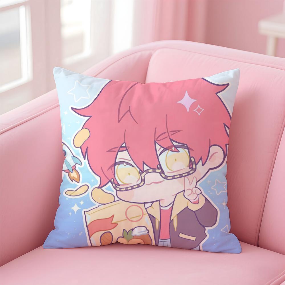 Hot Game M-Mystic Messenger 707 Cushion Cover Pillowcase Short Plush Invisible zipper Room Sofa Cushion Cover