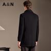 Antonio Men's Mid-Length Wool Blend Overcoat with Removable Down Liner
