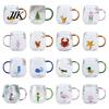 Coffee Milk Drink Cup Handmade Glass Animal Plant Shape Transparent Water Cute with Colorful Handle Creative Tea Mug