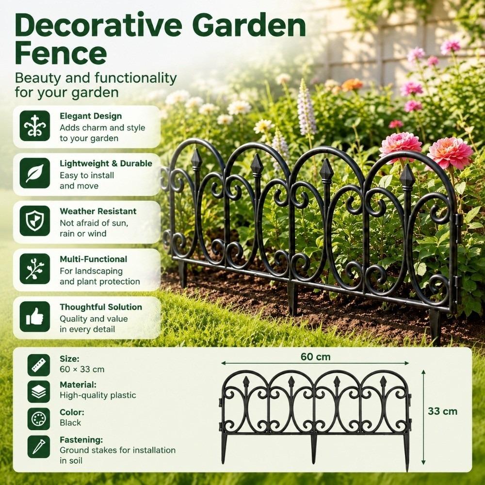 5pcs Waterproof Garden Edging Border Weather Resistant Plastic Landscape Barrier Flower Bed