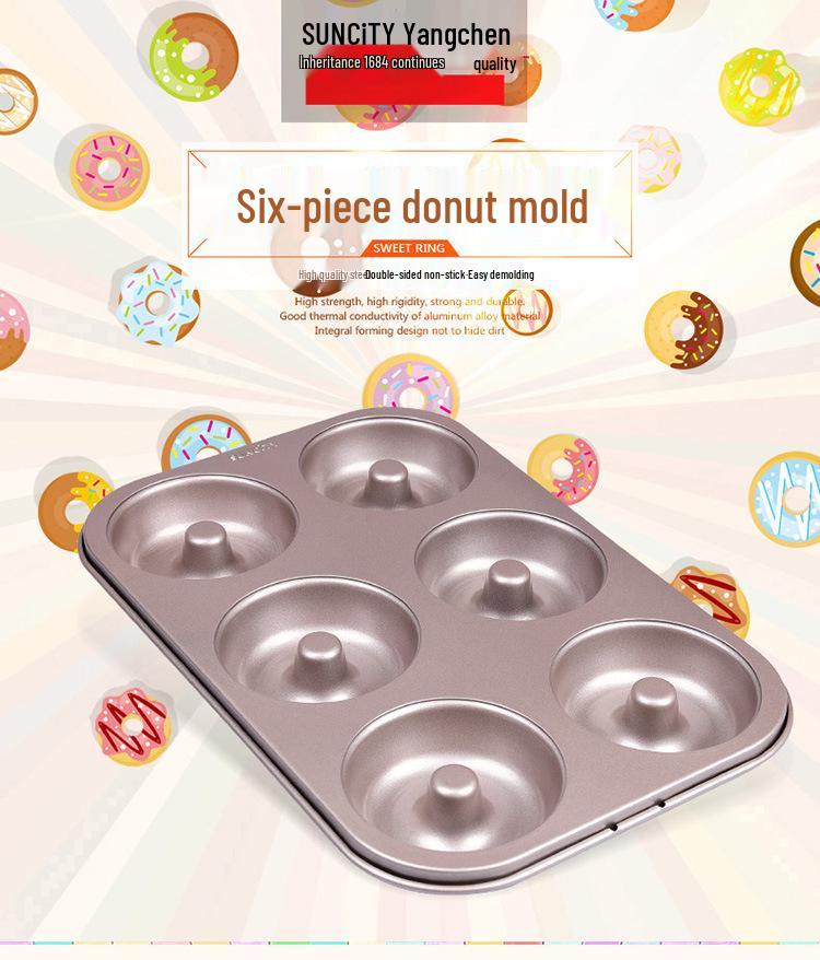 Yangchen Non-Stick 6-Cavity Round Donut and Bread Mold