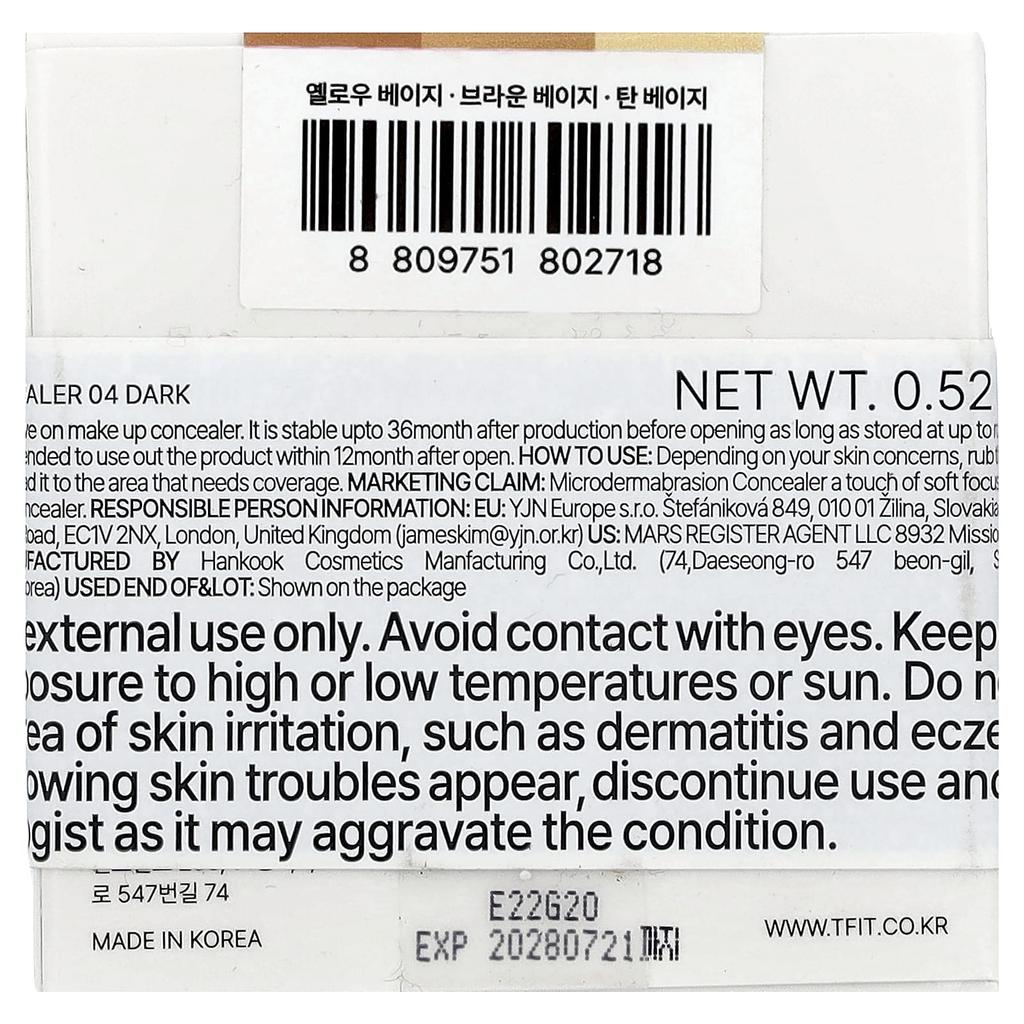 TFIT Cover-Up Pro Concealer, 04 Dunkel, 15g (0,52 Unzen)