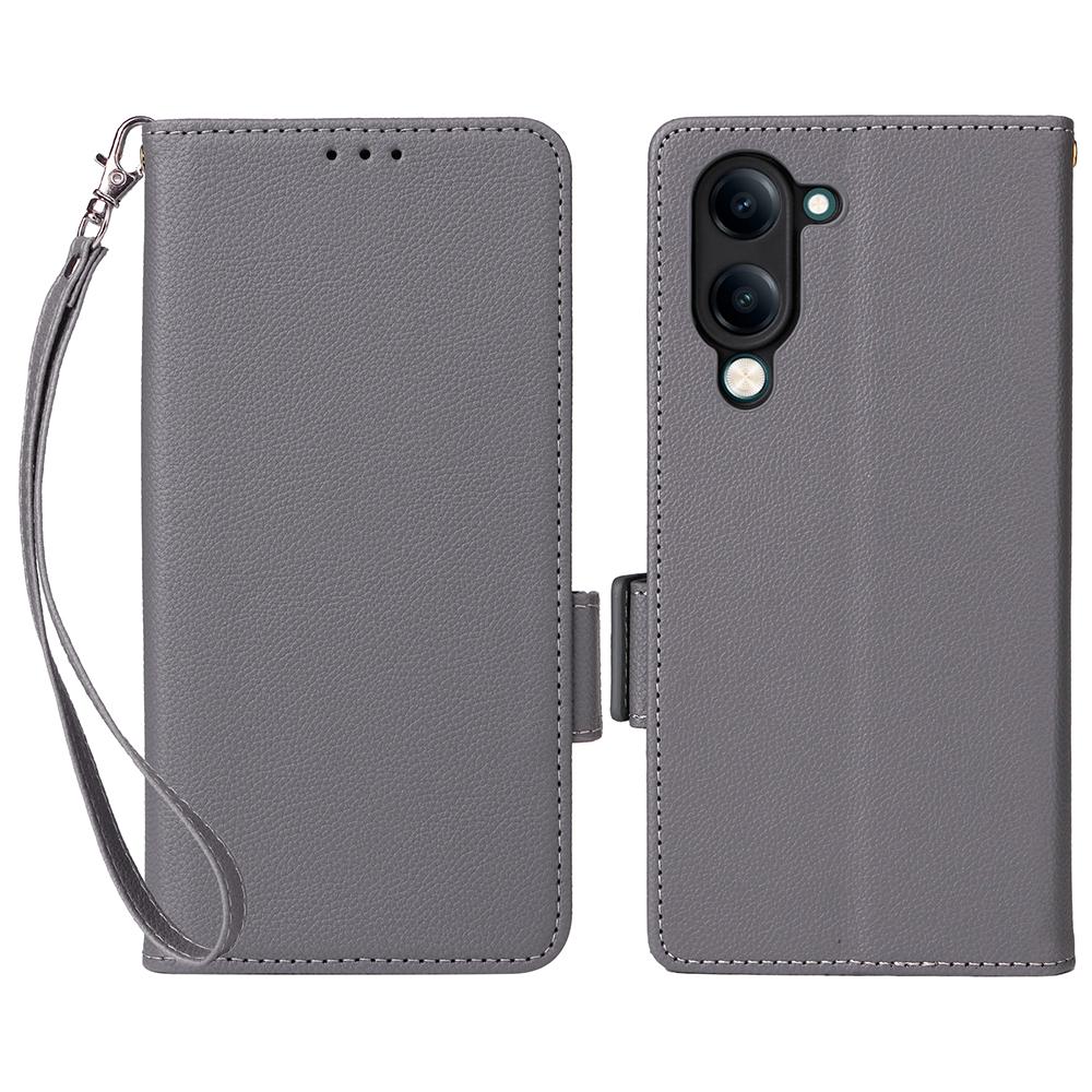 For vivo Y04 4G/Y29s 5G Case Wallet Flip Litchi Texture PU Leather Phone Cover